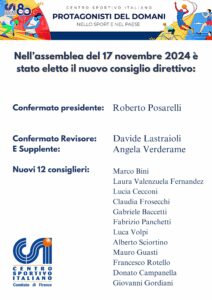 Eletto il nuovo consiglio direttivo